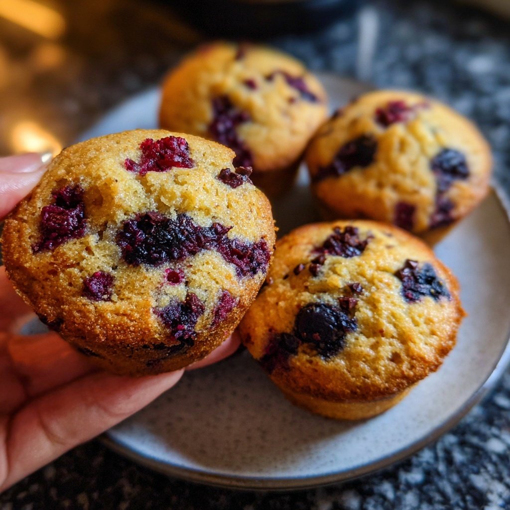 Muffins mit Kakao und Beeren