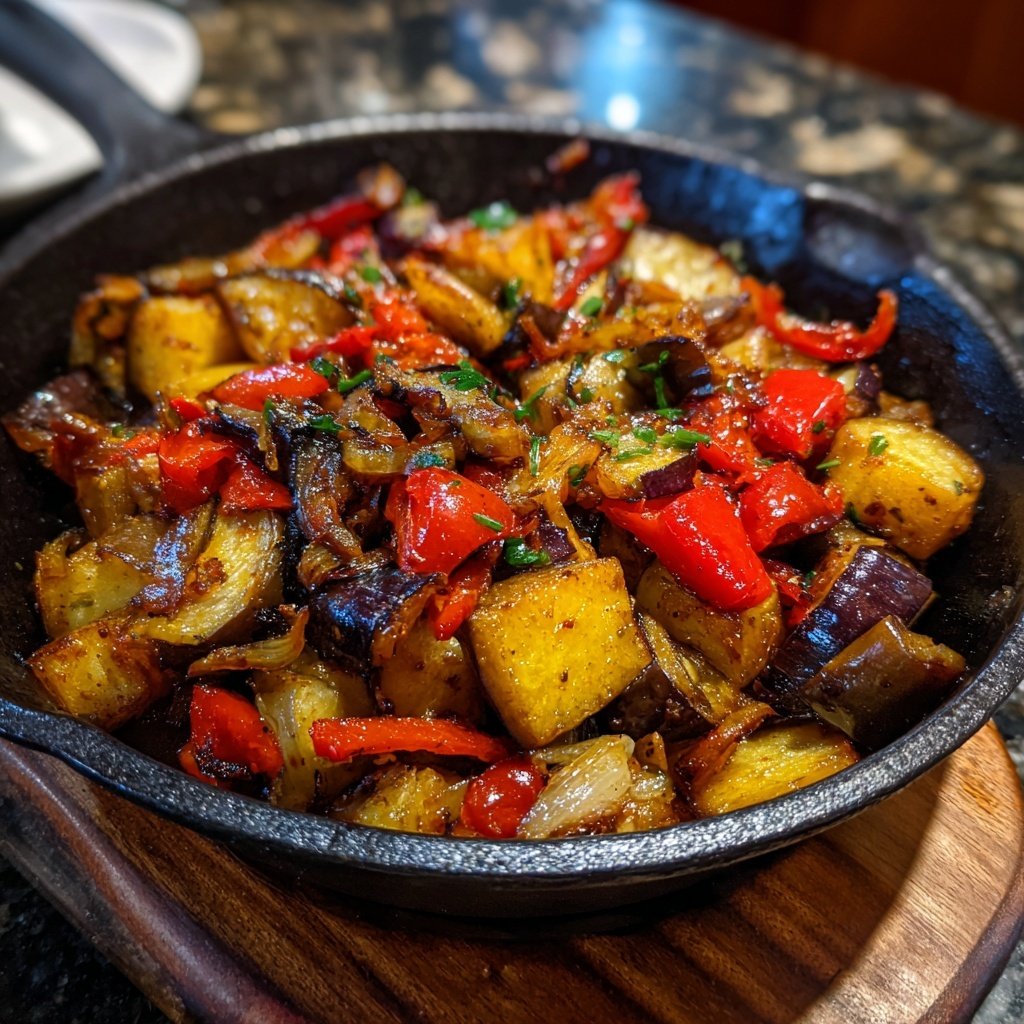 Auberginenpfanne pikant
