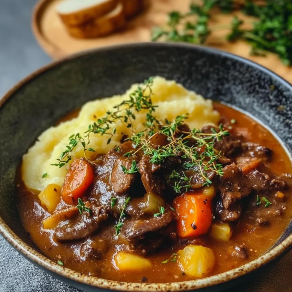 Pilzgulasch mit Kartoffelpüree