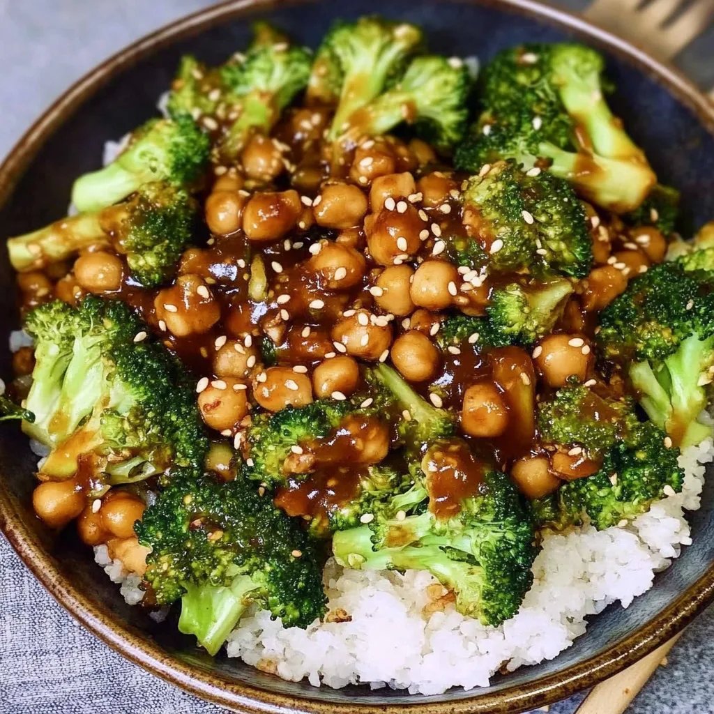 Knoblauch Brokkoli Wok mit Kichererbsen