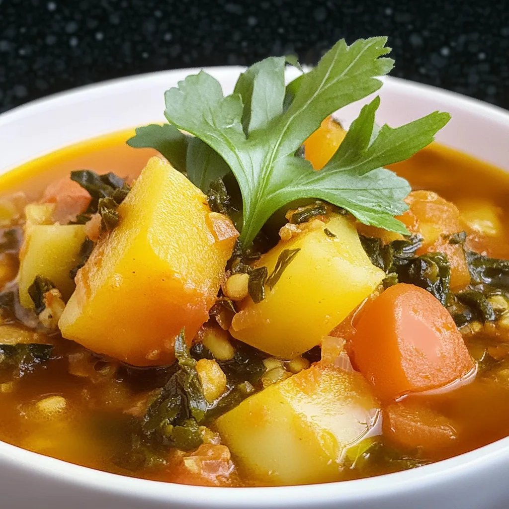 Grünkohl-Linseneintopf mit Kürbis